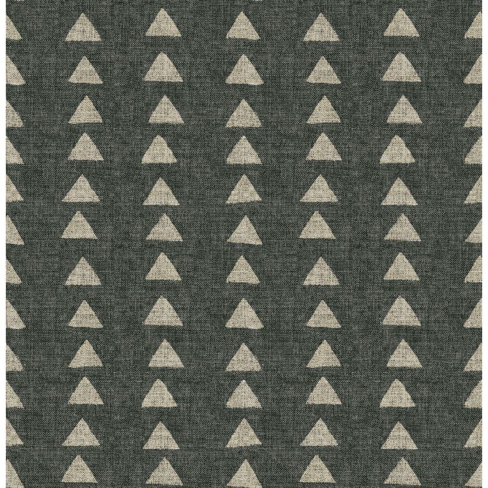 SURFACE STYLE Nomadic Triangle Ebony Vinyl Peel and Stick Wallpaper Roll (Covers 30.75 sq. ft.)