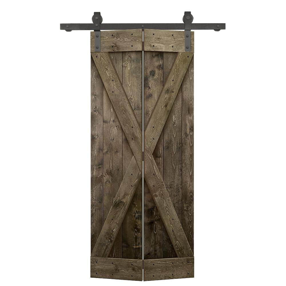 CALHOME 36 in. x 84 in. X Pre Assembled Espresso Wood Solid Core Bi