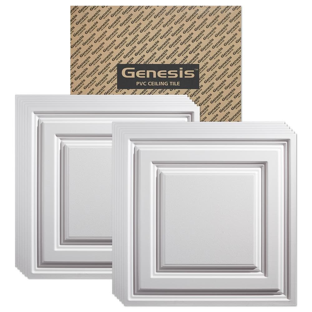 2 ft x 2 ft White PVC Ceiling Tile Panel Pack