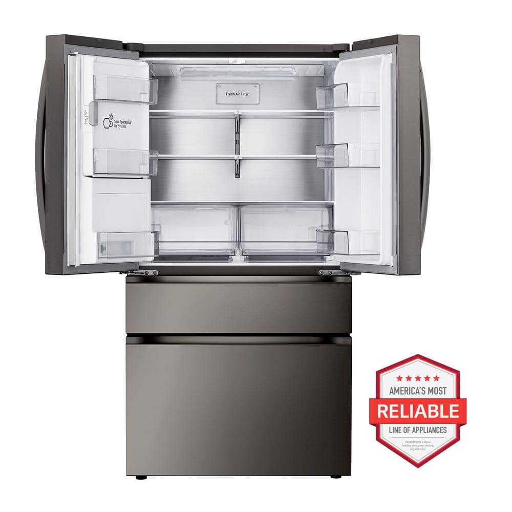 Black Stainless Steel Smart French Door Refrigerator with Ice Maker