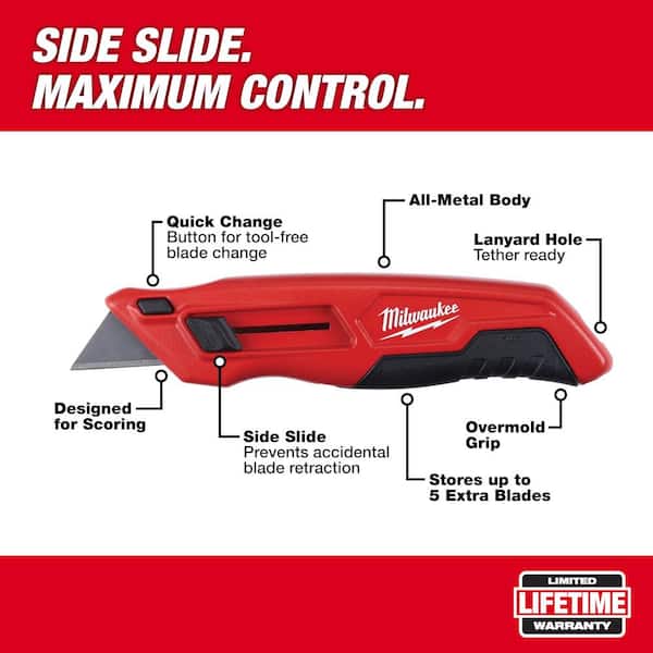 Slide-Out Utility Knives with General Purpose Blade Storage