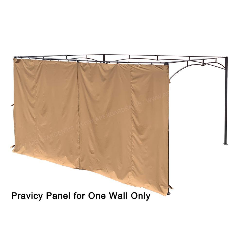 Beige 14-ft Polyester Privacy Panel Curtain with Grommets