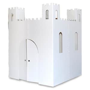 Easy Playhouse Blank Castle-Kids Art and Craft, Decorate and Personalize a Cardboard Fort