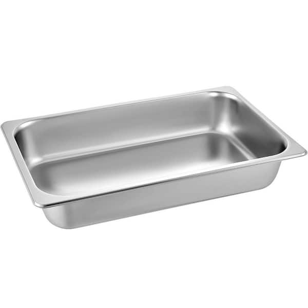 13.7 qt. Stainless Steel Hotel Pan 20.9 x 12.8 x 3.9 in. Roasting Pan with Lid Hotel Pans Full Size Deep (4-Pack)