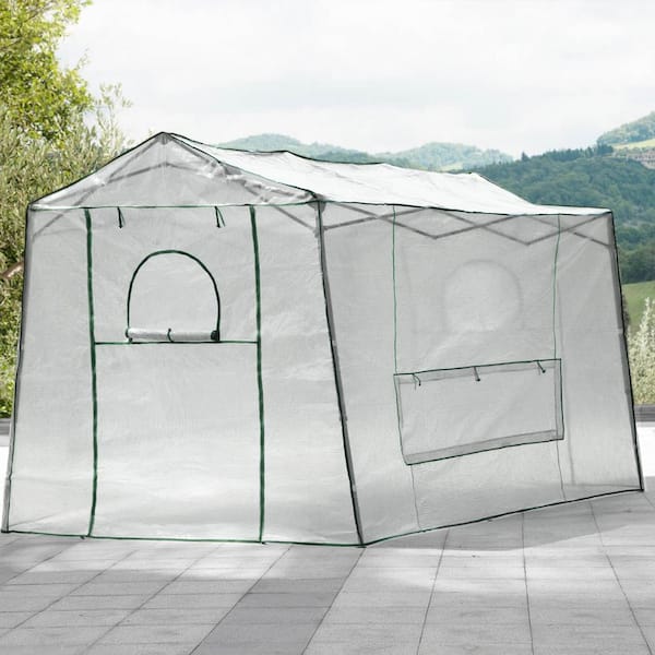 7 ft. x 8.5 ft. Pop-up Walk-in Greenhouse with Roll-up Windows and Zippered Door