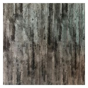 Beadboard Abstract Silver 4 ft. x 8 ft. Faux Tin Glue-Up Wainscoting Panels - (3-Pack) (96 sq. ft./Case)