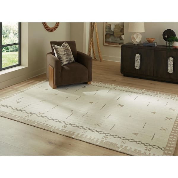 Dot 8 ft. x 10 ft. Beige/Brown Tribal Area Rug