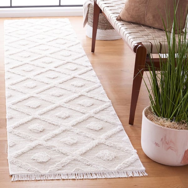 Augustine Beige/Ivory 2 ft. x 7 ft. Multi-Diamond Striped Runner Rug