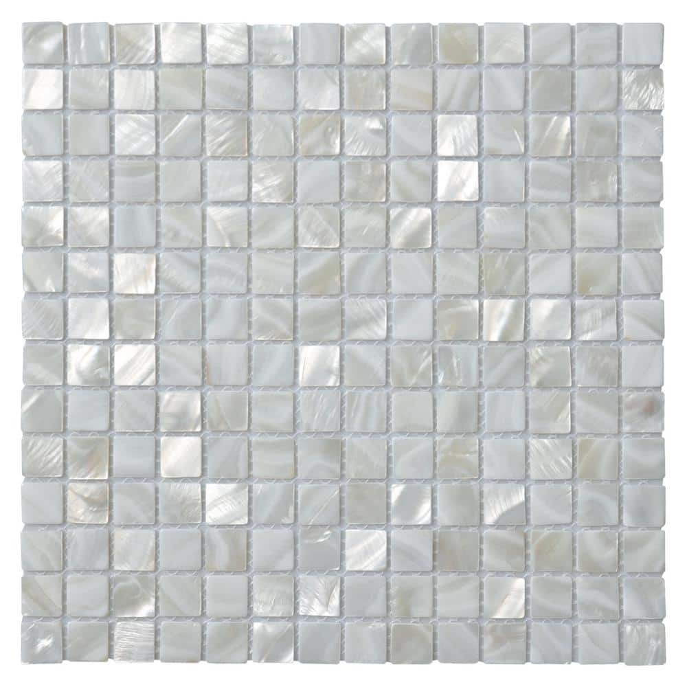 12" x 12" White Mother of Pearl Mosaic Tile