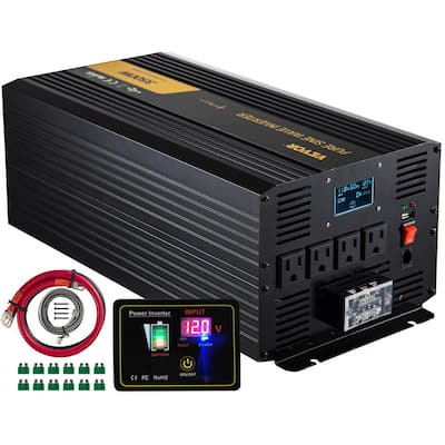 LVYUAN Power Inverter 1200W/2000W(Peak) DC to AC 12V to 110V Car Inverter  DC 12V Inverter with 3.1A USB Car Adapter with Battery Clips