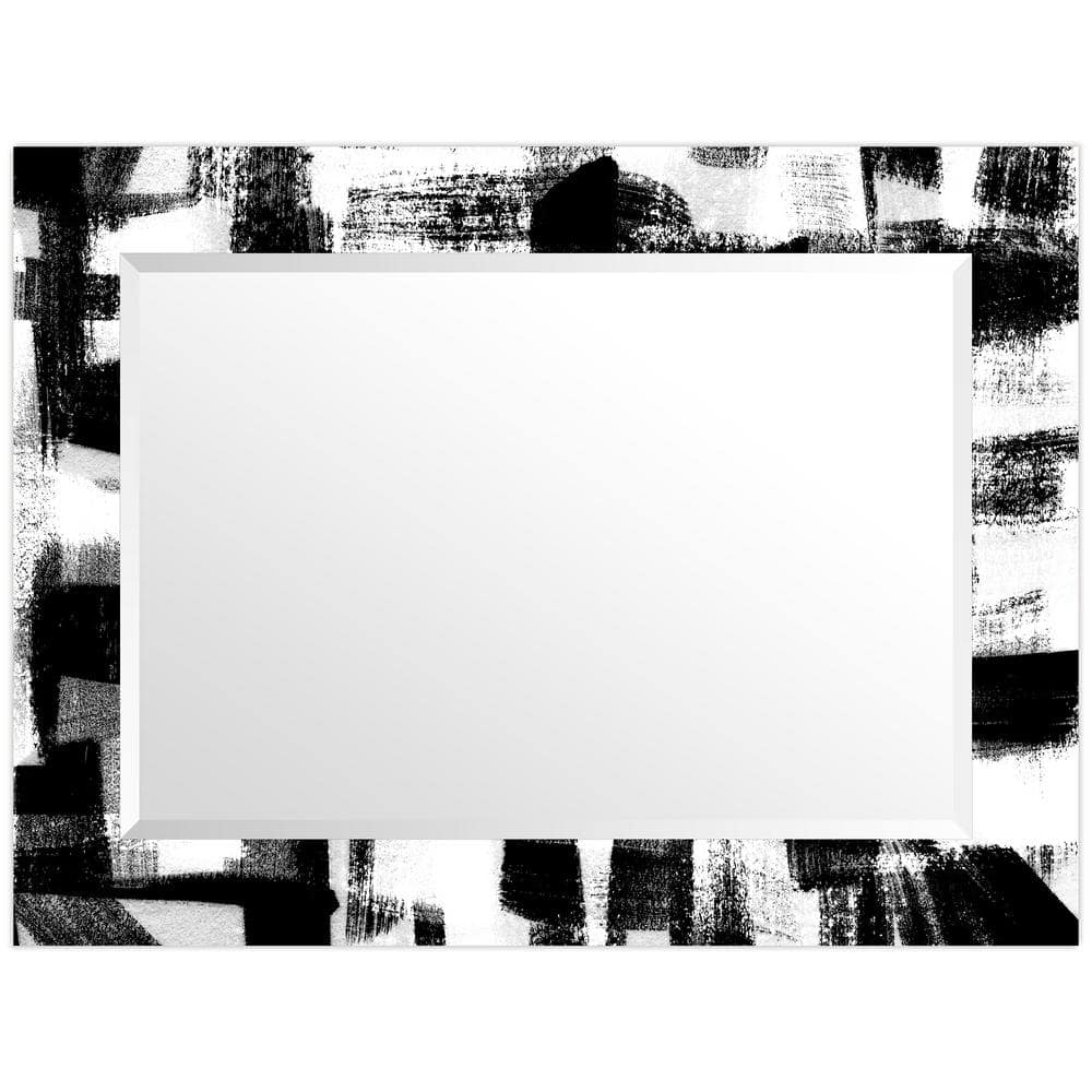 Frameless Rectangular 40" x 30" Black and White Mirror
