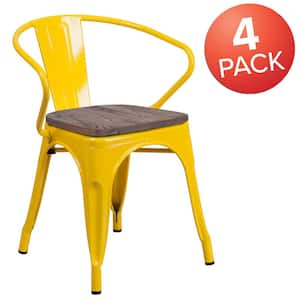 Yellow Restaurant Chairs (Set of 4)