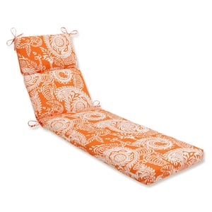 Paisley 21 in. x 28.5 in. Deep Seating Outdoor Chaise Lounge Cushion in Orange/Ivory Addie