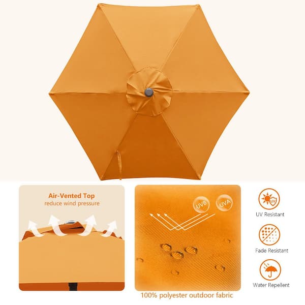 7.5 ft orange patio umbrella – grillncomfort Bring classic coastal charm to your outdoor space with this 7.5FT patio umbrella ABCCANOPY 7.5ft Scalloped Patio Umbrella,