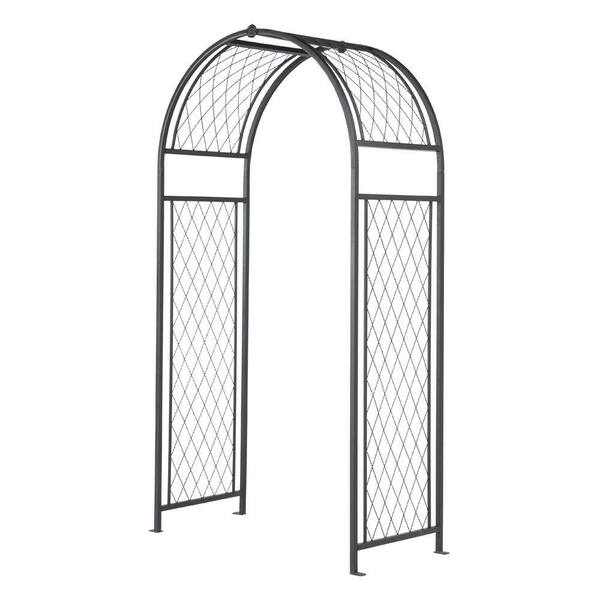 Home Decorators Collection 90 in. H x 48 in. W Steel Black Diamond Outdoor Arbor