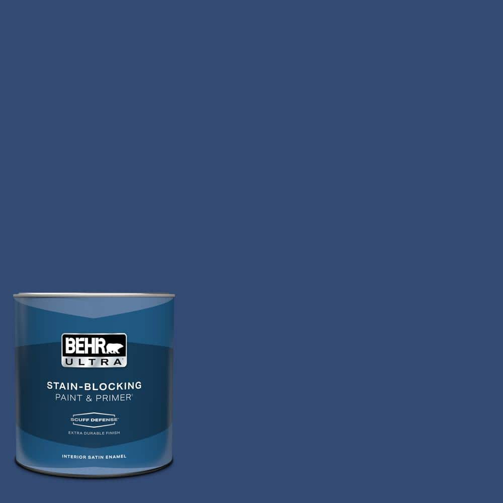 BEHR ULTRA 1 qt. #S-H-580 Navy Blue Extra Durable Satin Enamel Interior ...