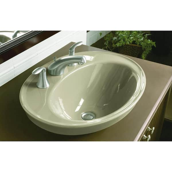 KOHLER Serif 22-1/4 in. Drop-In Vitreous China Bathroom Sink in White with Overflow Drain