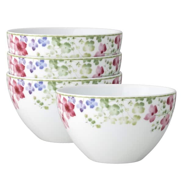 Bloomington Road Colorful 6 in., 29.5 fl. oz. (Multi) Porcelain Cereal Bowls, (Set of 4)