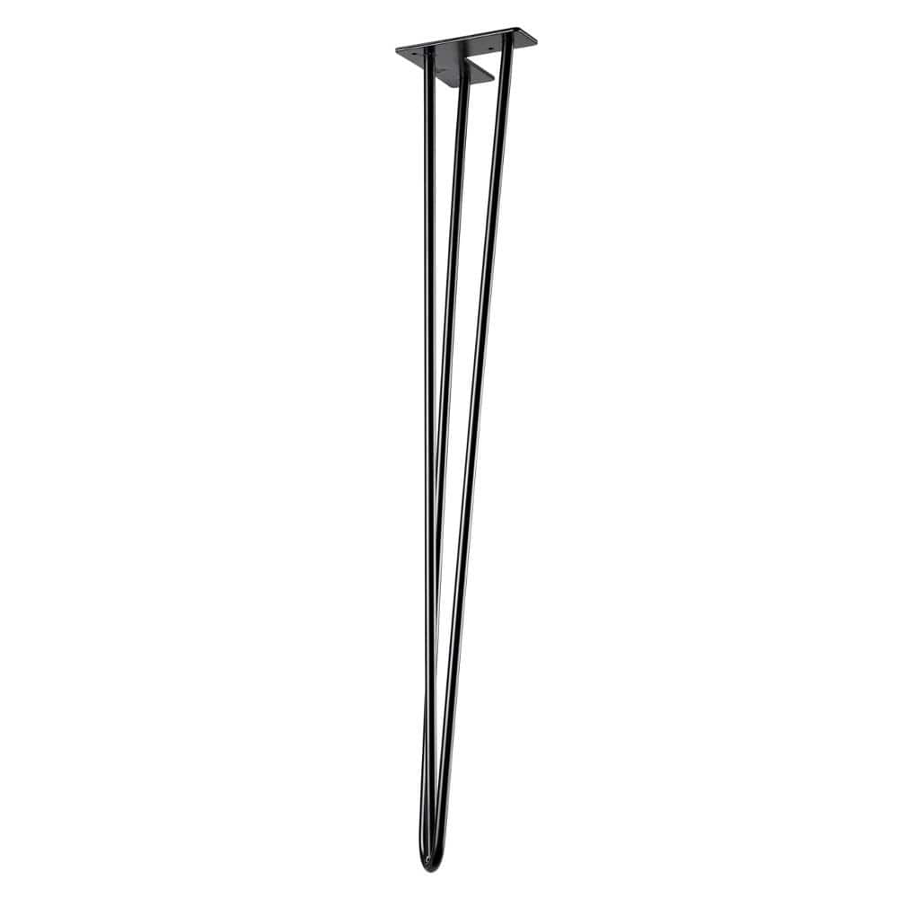 Hettich 28 in. Black Matte Steel Hairpin Table Legs (4-Pack