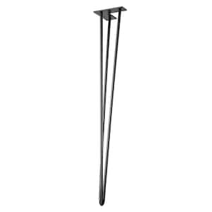28 in. Black Matte Steel Hairpin Table Legs (4-Pack)