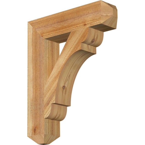 Ekena Millwork 4 in. x 22 in. x 18 in. Western Red Cedar Olympic Craftsman Rough Sawn Bracket
