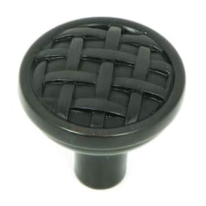 Basket Weave 1-3/8 in. Oil Rubbed Bronze Round Cabinet Knob