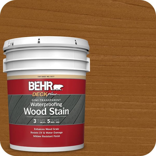 BEHR DECKplus 5 gal. #ST-134 Curry Semi-Transparent Waterproofing Exterior Wood Stain
