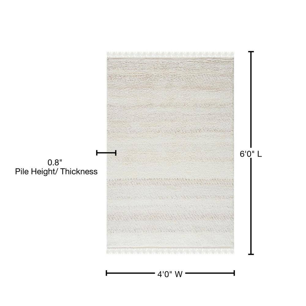 Hand-Knotted Artisan Gray Wool 4' x 6' Shag Area Rug