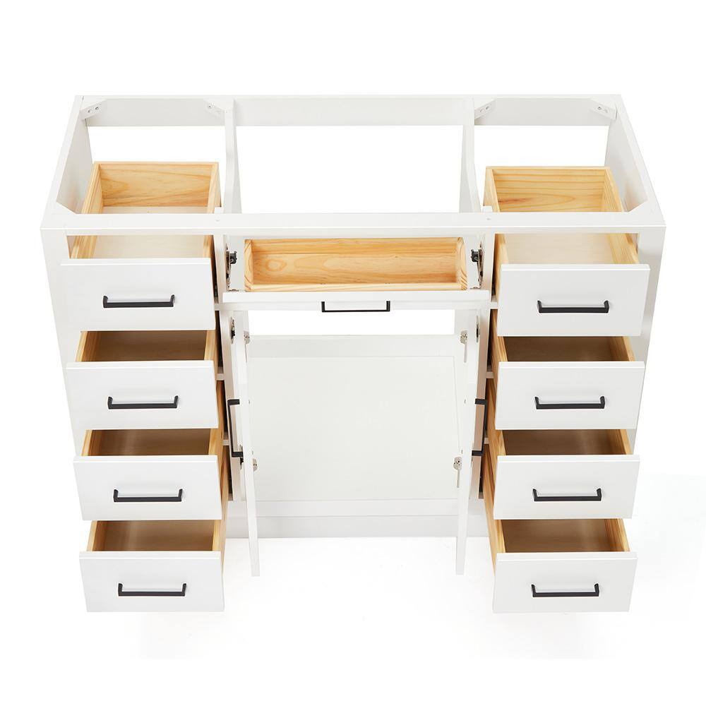 White 48'' Single Freestanding Hardwood Bathroom Vanity Base