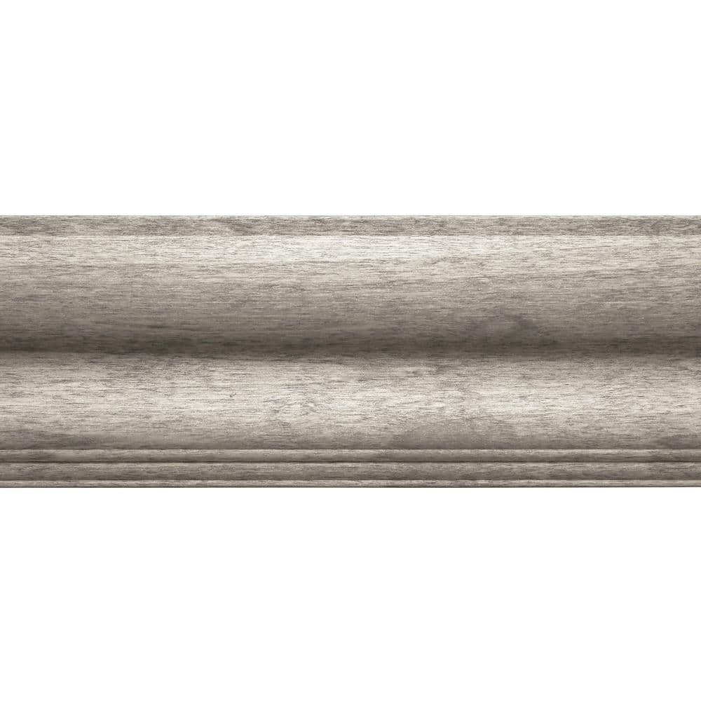 Gray Stained Colonial White Hardwood Chair Rail Moulding