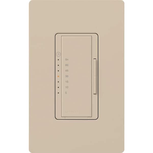 Maestro Countdown Timer Switch for Fans and Lights, 3A Fan/150W LED, Single-Pole/Multi-Location, Taupe (MA-T51MN-TP)