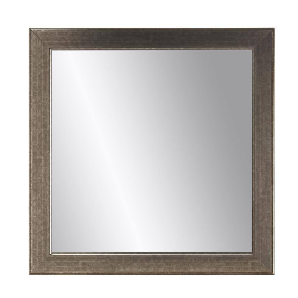 BrandtWorks Medium Square Silver/Gold Modern Mirror (32 in. H x 32 in ...