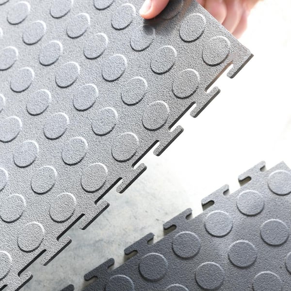 Garage Floor Mat Tile Interlocking Perforated Flooring Rubber Basement Auto  Shop