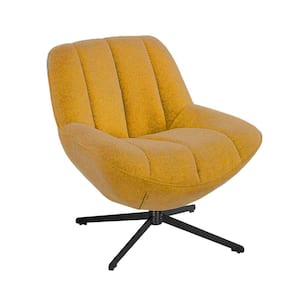 Pallas Orange Fabric Swivel Accent Side Chair with Metal Legs
