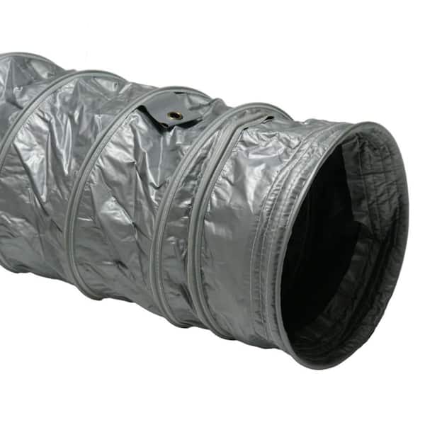 Rubber-Cal Air Ventilator Insulated Ventilation Ducts 8 in. x 25 ft. L - Insulated Flexible PVC Flex Hose - Silver (8 in. ID)