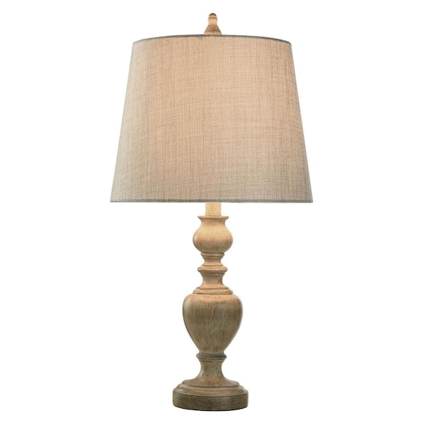 Manuel Table Lamp with Grey Linen Shade