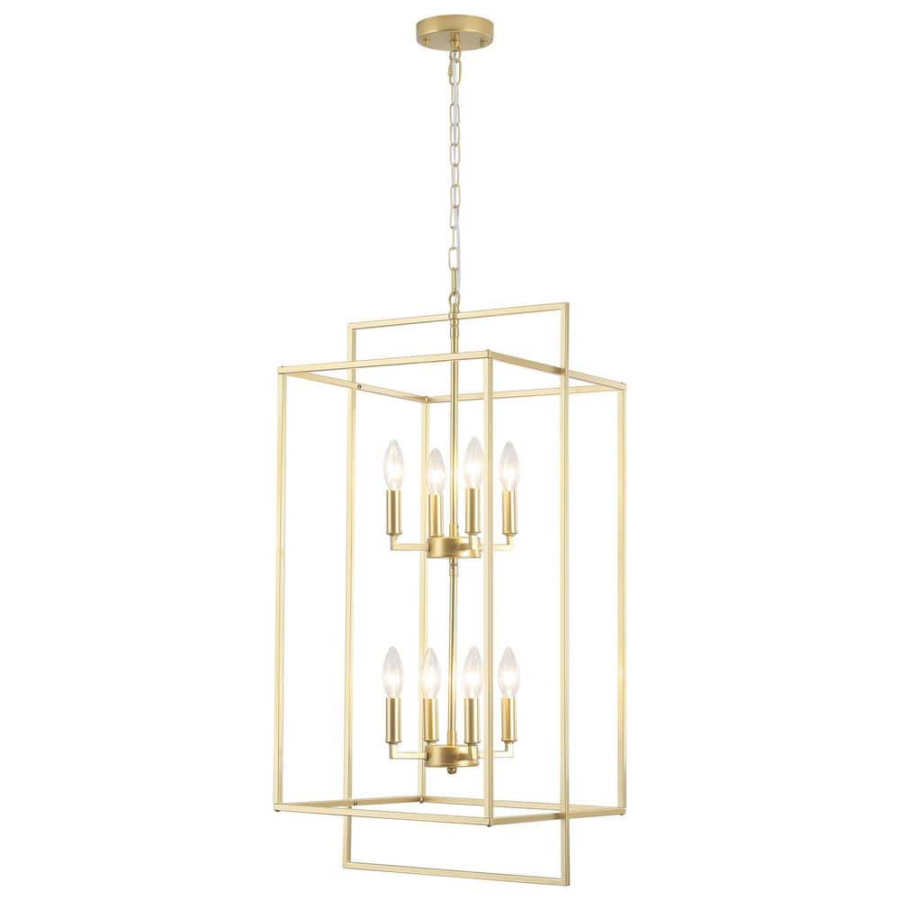 8-Light Gold Candlestick Hanging Linear Chandelier Lighting Cage Ceiling Light for Kitchen Island price history on PriceWatchPro