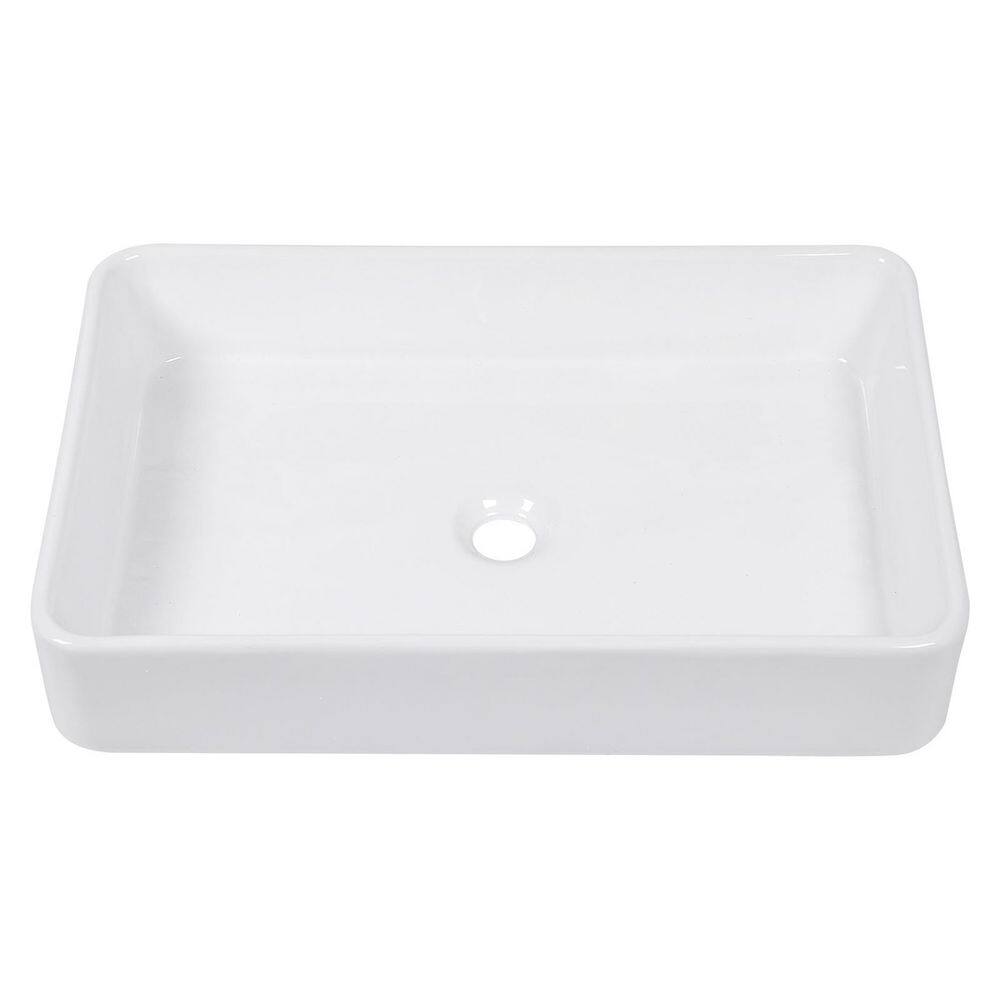 24 in. x 16 in. Bathroom Vessel Sink Modern Bathroom Above White Porcelain Rectangular Ceramic Vanity Sink price history on PriceWatchPro