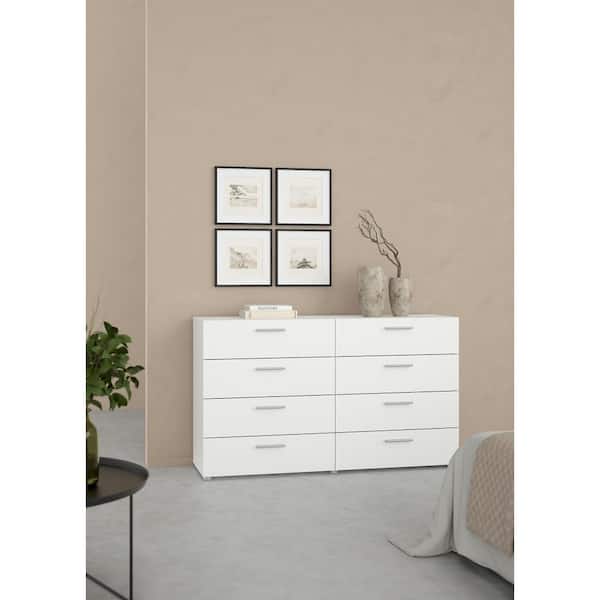 Tvilum Austin 8-Drawer White Double Dresser 7007349 - The Home Depot