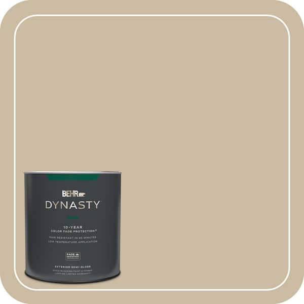 BEHR DYNASTY 1 qt. #MQ2-26 Windsor Tan Semi-Gloss Enamel Exterior Stain-Blocking Paint & Primer