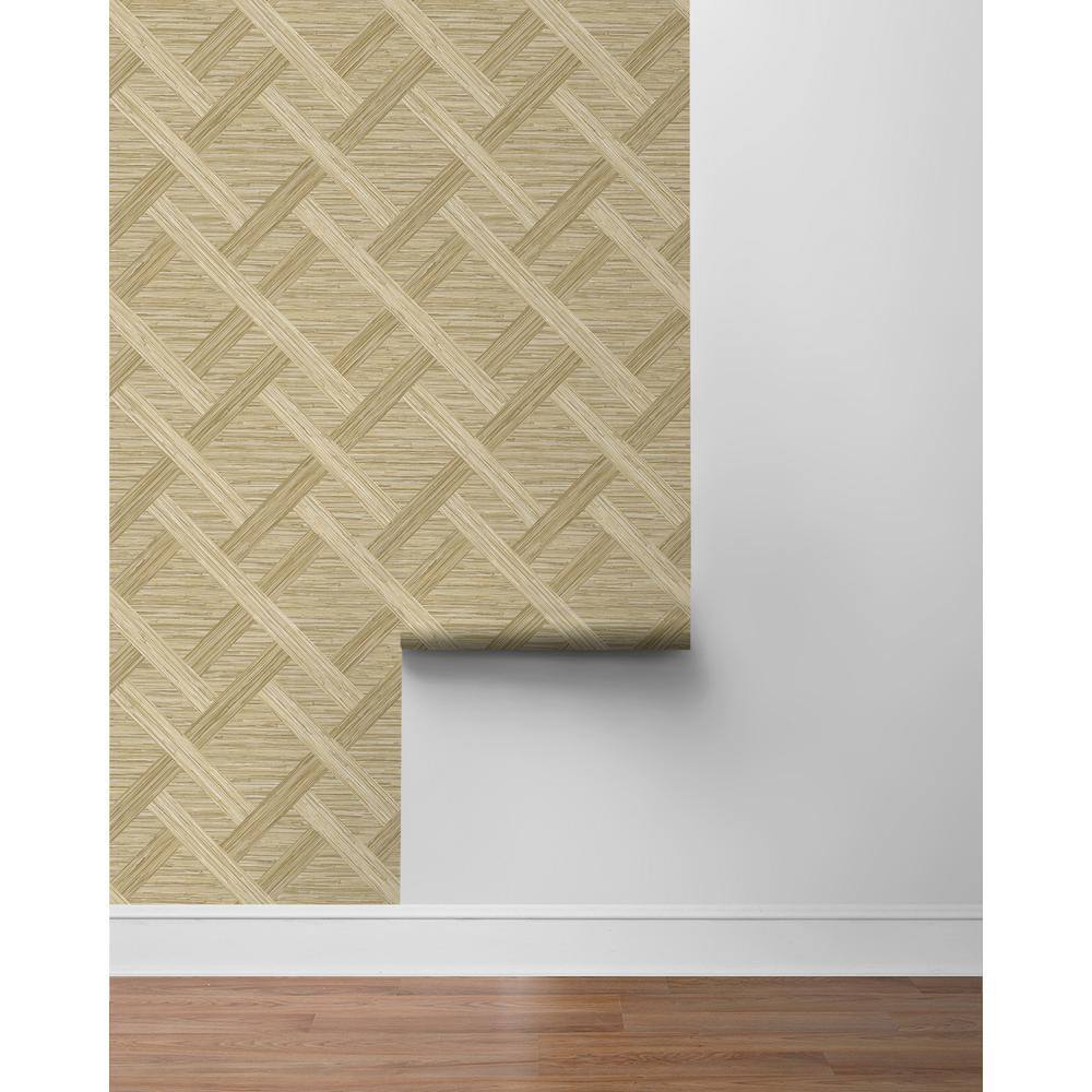 Java Weave Brown Faux Grasscloth Peel and Stick Wallpaper