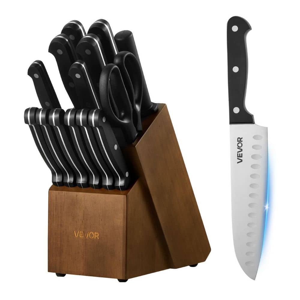 Kitchen Knife Set with Block and Sharpener, 15-Piece German High Carbon Stainless Steel Knife Set, Kitchen Cutlery price history on PriceWatchPro