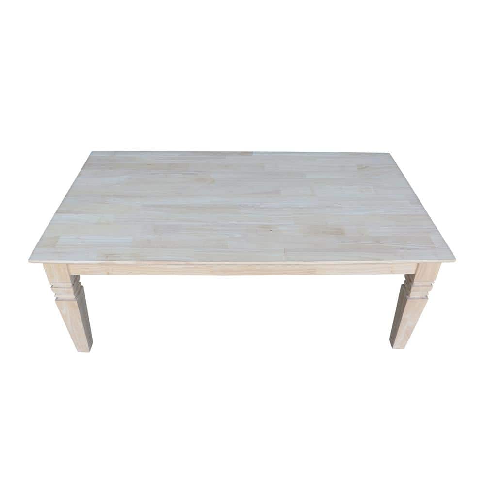 Elegant Java Rectangular Coffee Table in Unfinished Wood