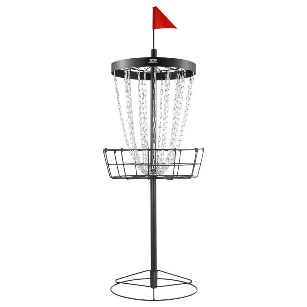 VEVOR Disc Golf Basket 24Chains Portable Disc Golf Target Hole HeavyDuty Steel Practice Disc