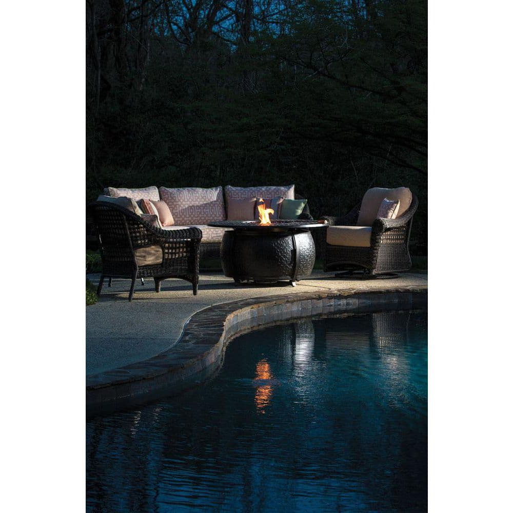 48" Bronze Cast Aluminum Round Gas Fire Pit Table