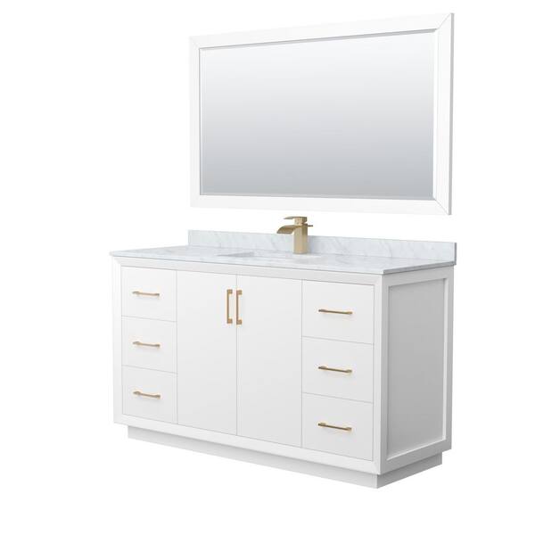 Wyndham Collection Strada 60 in. W x 22 in. D x 35 in. H Single Bath ...