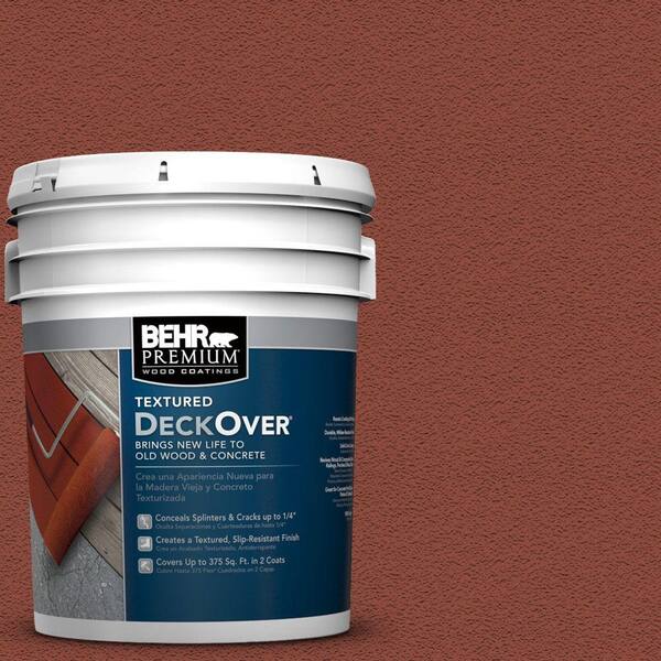 BEHR Premium Textured DeckOver 5 gal. #SC-330 Redwood Textured Solid Color Exterior Wood and Concrete Coating