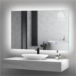 40 in. W x 28 in. H Large Rectangular Frameless Anti-Fog Backlit LED Light Wall mounted Bathroom Vanity Mirror