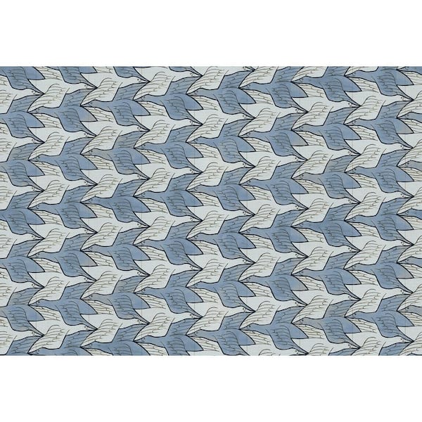 Sirpi Latrice Black Floral Blue Wallpaper Sample