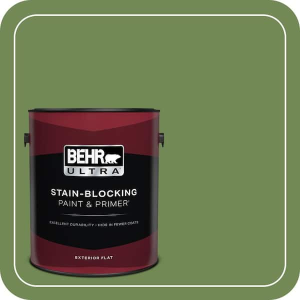 BEHR ULTRA 1 gal. #M370-6 Snip of Parsley Flat Exterior Paint & Primer